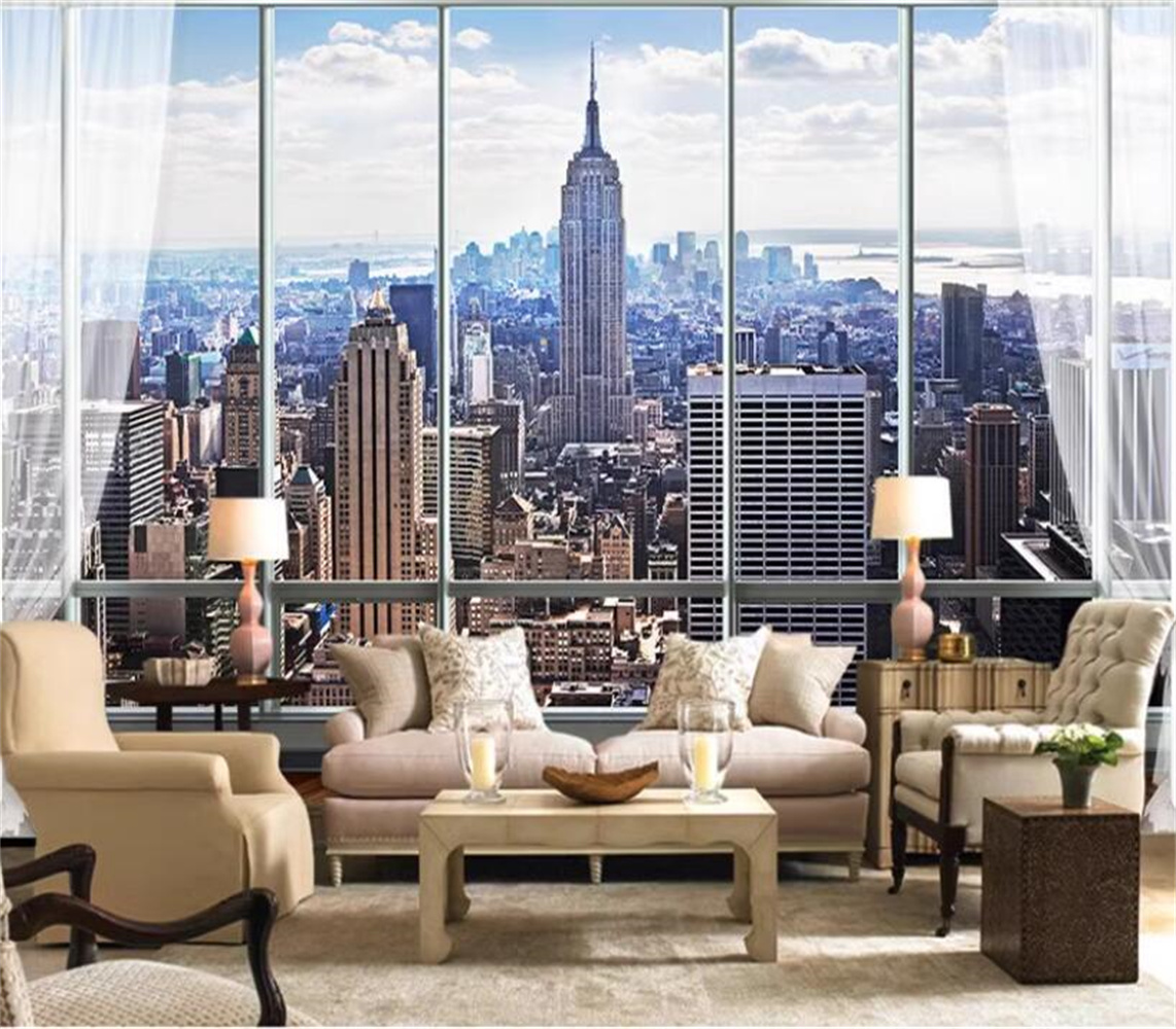 Interior Design York - New York Sunrise 3D หน้าต่าง Cityscape