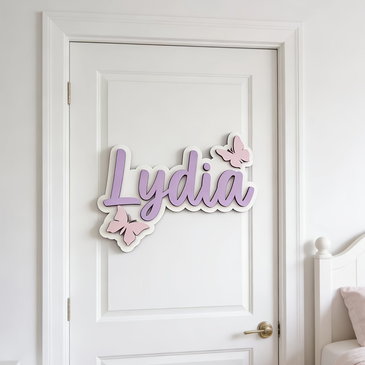 ป้ายชื่อห้องรูปผีเสื้อสีฟ้าและ - Interior Design Names บทวิจารณ์และราคา