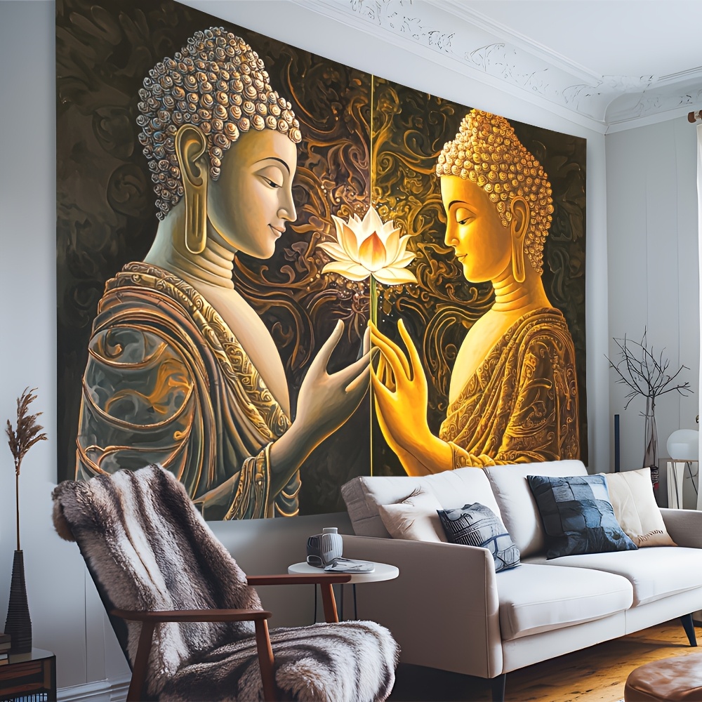 ผ้าแขวนผนังลายดอกบัวพระพุทธรูป - Interior Design Zen Style บทวิจารณ์และราคา