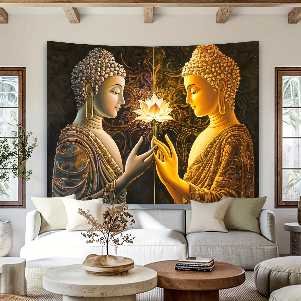 ผ้าแขวนผนังลายดอกบัวพระพุทธรูป - Interior Design Zen Style บทวิจารณ์และราคา