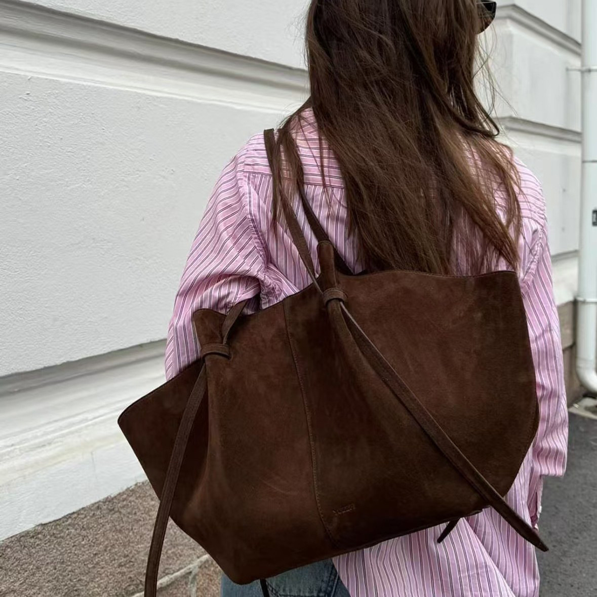 Faux Suede Tote กระเป๋าผู้หญิง - Interior Design Names บทวิจารณ์และราคา